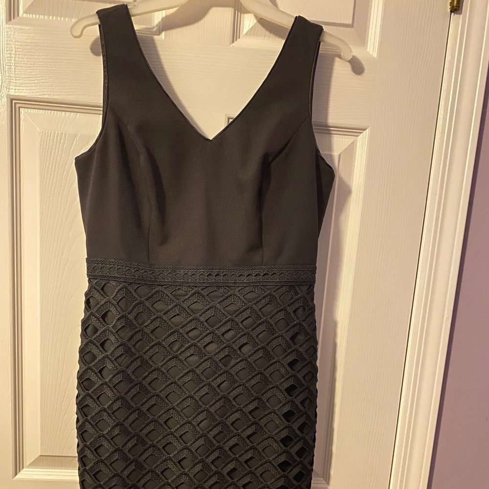 WHBM Lattice Black Dress
